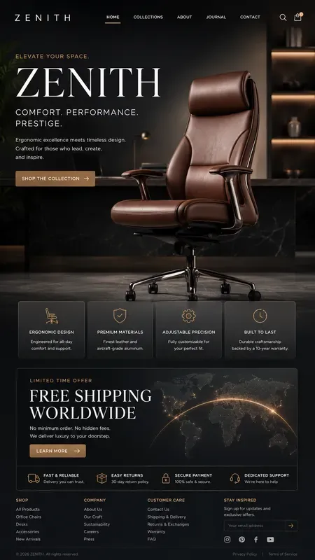 Modern Furniture Vertical Landing Pages