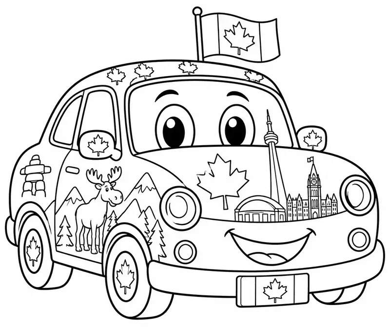 Cute Countrythemed Kids Car Colorings