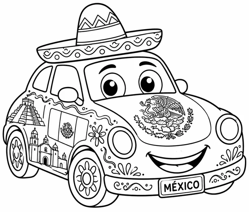 Cute Countrythemed Kids Car Colorings