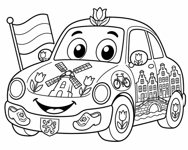 Cute Countrythemed Kids Car Colorings