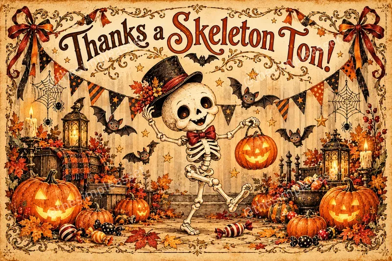 Vintage Halloween Thank You Cards