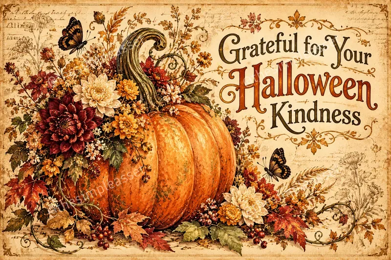 Vintage Halloween Thank You Cards