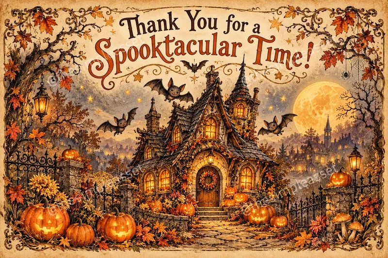Vintage Halloween Thank You Cards