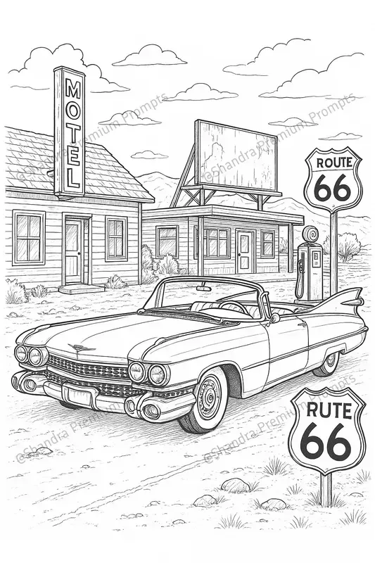 Vintage Cars Coloring Books For Teens