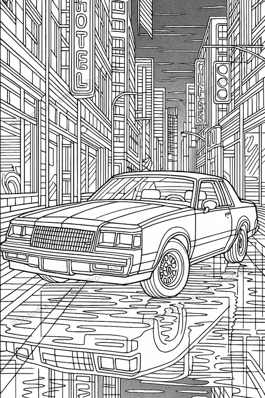 Vintage Cars Coloring Books For Teens