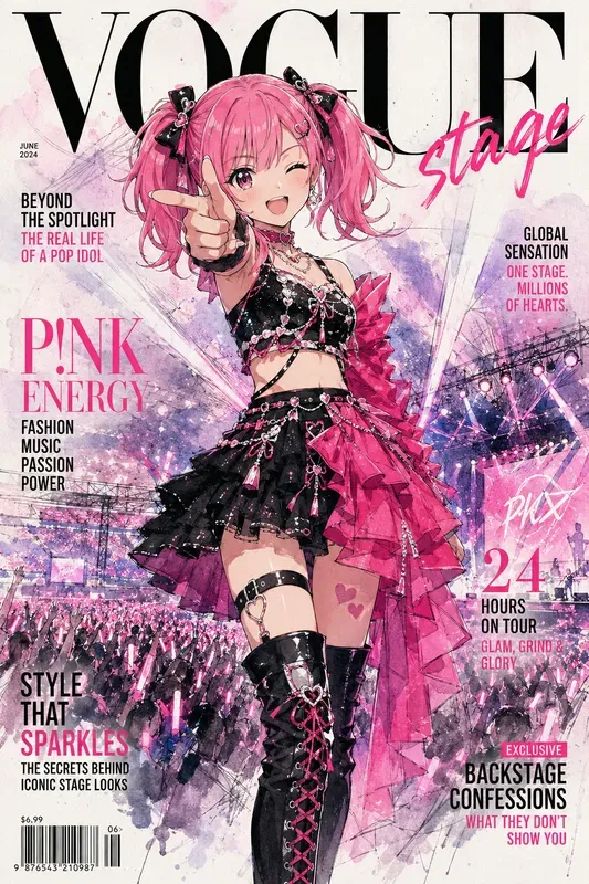 Mixed Media Anime Magazine Covers