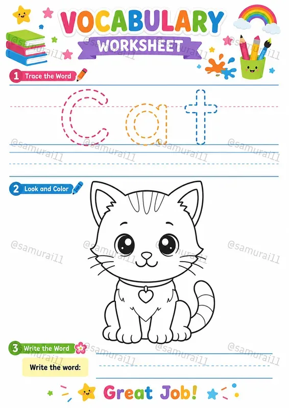 A4 Printable Vocabulary Worksheet Makers