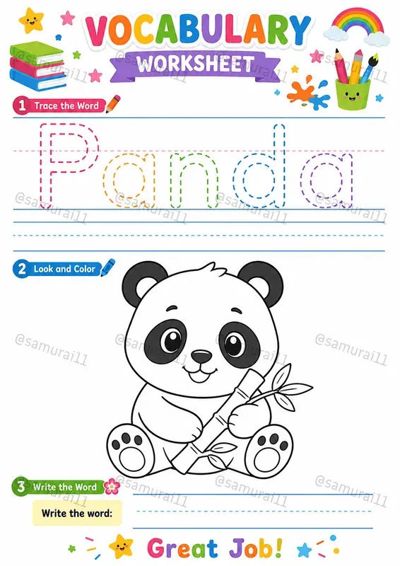 A4 Printable Vocabulary Worksheet Makers