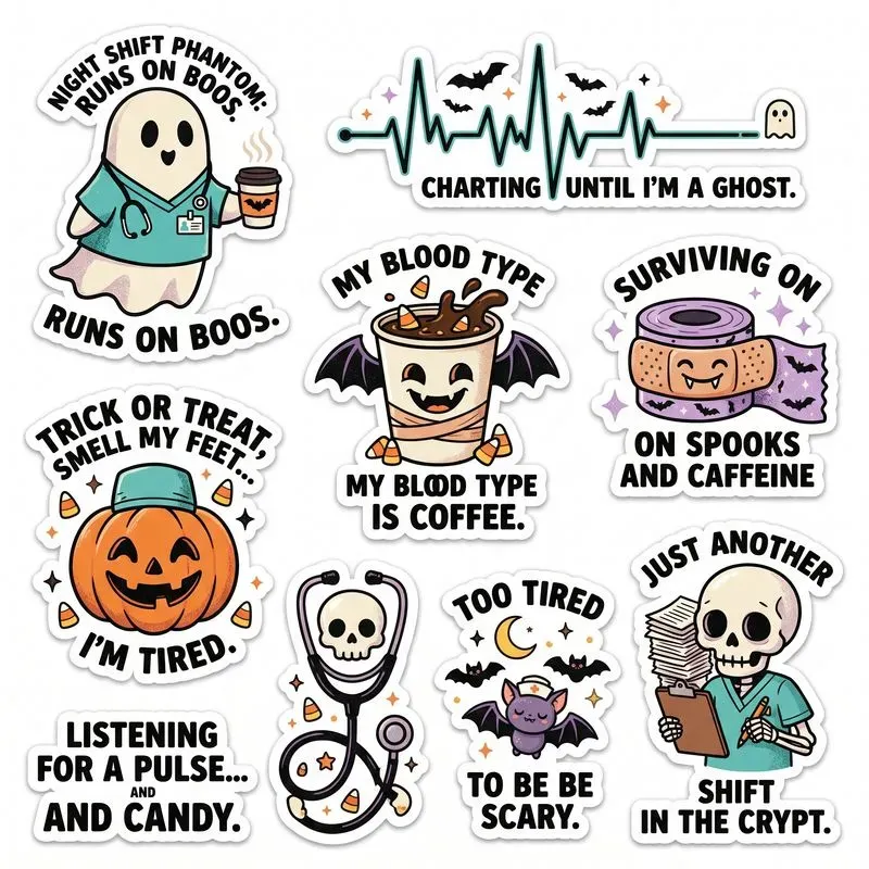 Funny Halloween Sticker Sheets