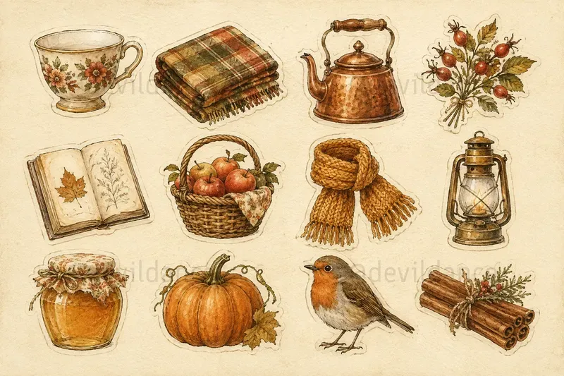 Autumn Junk Journal Cutout Sheets