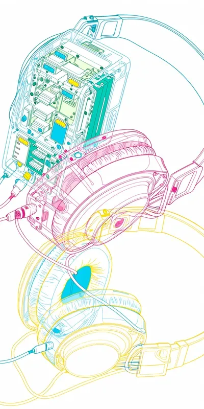 Neon Riso Vector Lineart Anime Style