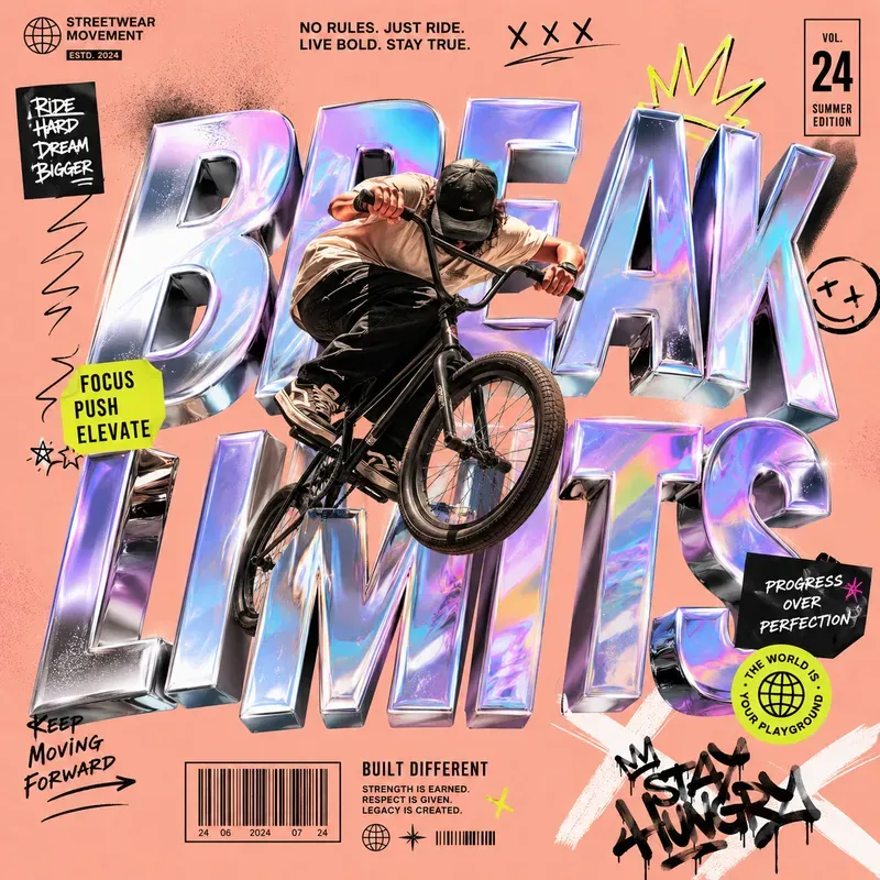 Holographic Streetwear Posters