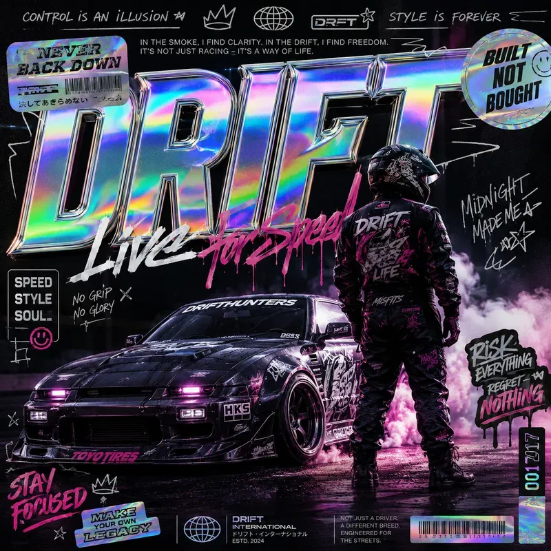 Holographic Streetwear Posters