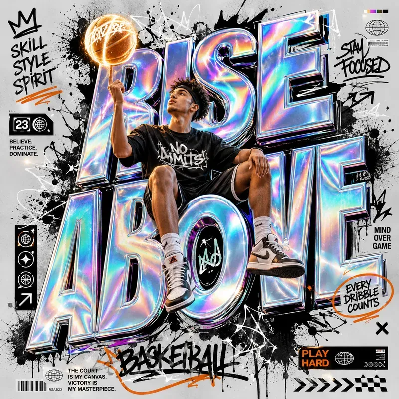 Holographic Streetwear Posters