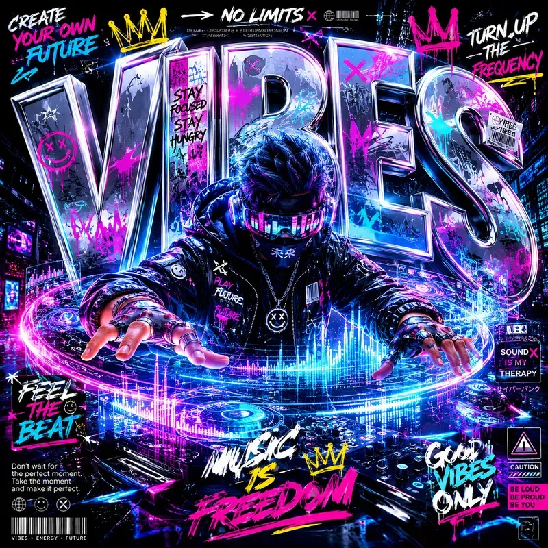 Holographic Streetwear Posters