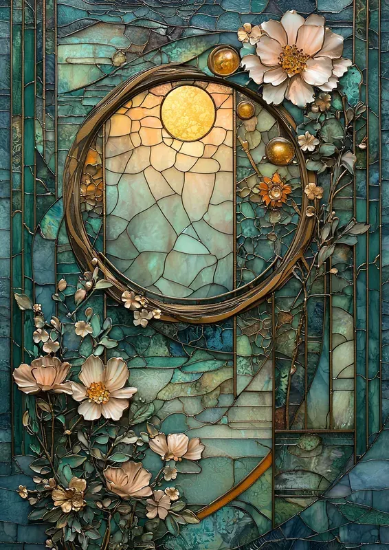 Crystal Collage Stained Glass Pages