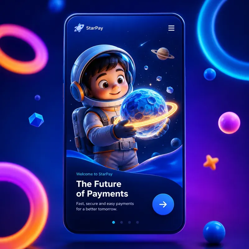 3D Character Mobile App UIs