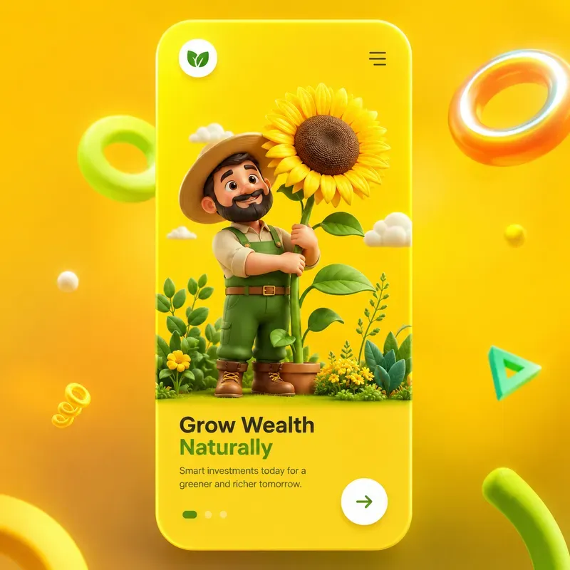 3D Character Mobile App UIs