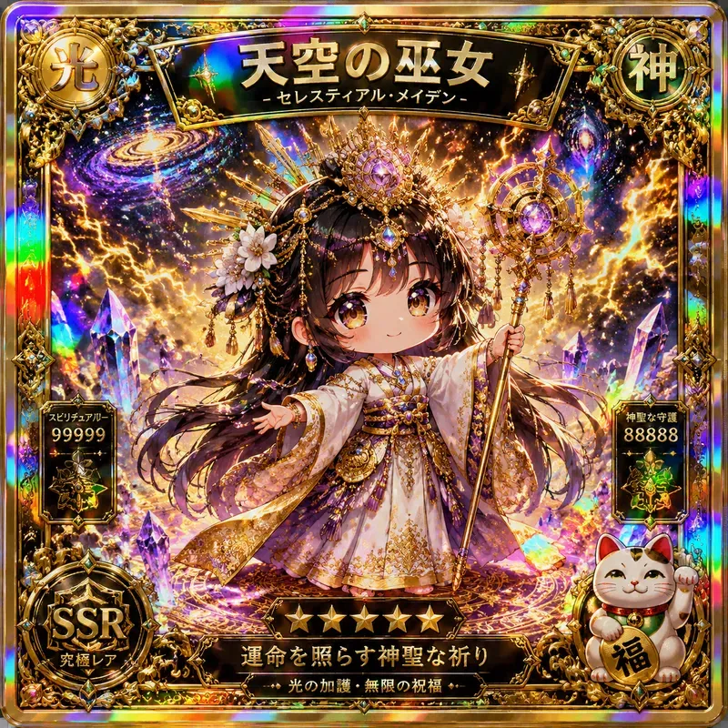 Luxury Chibi Holographic Card Art