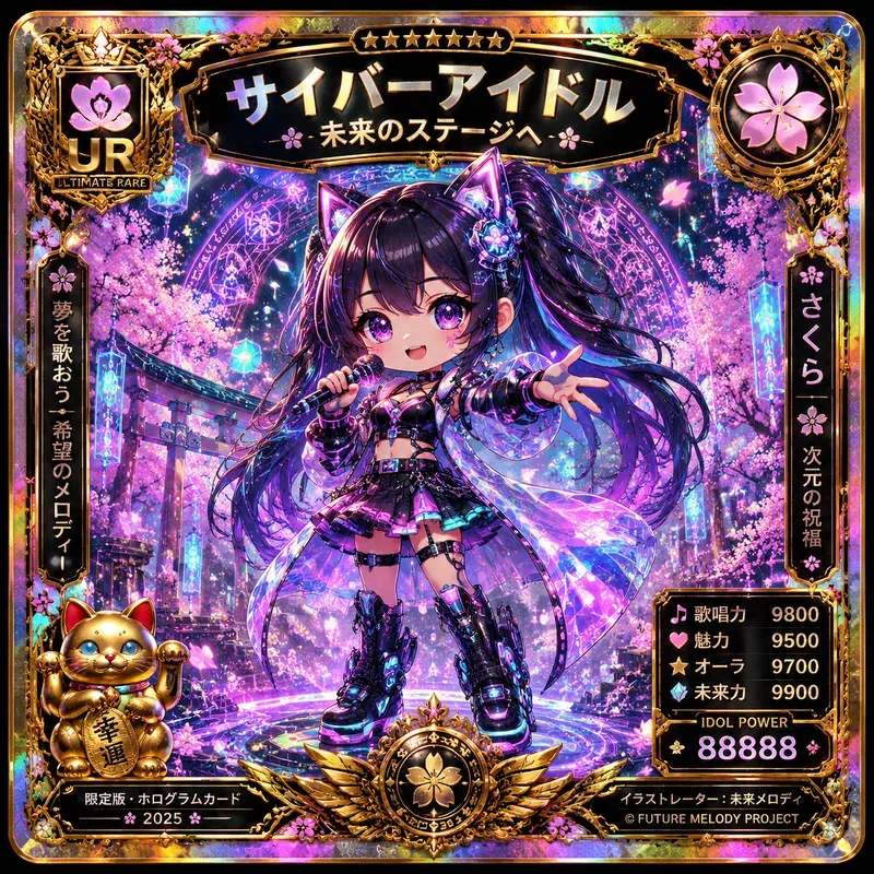 Luxury Chibi Holographic Card Art