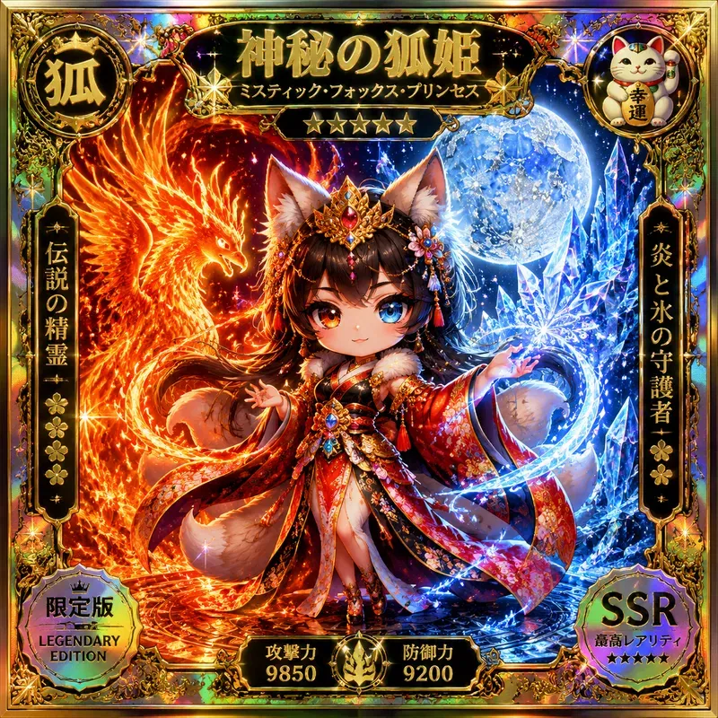 Luxury Chibi Holographic Card Art