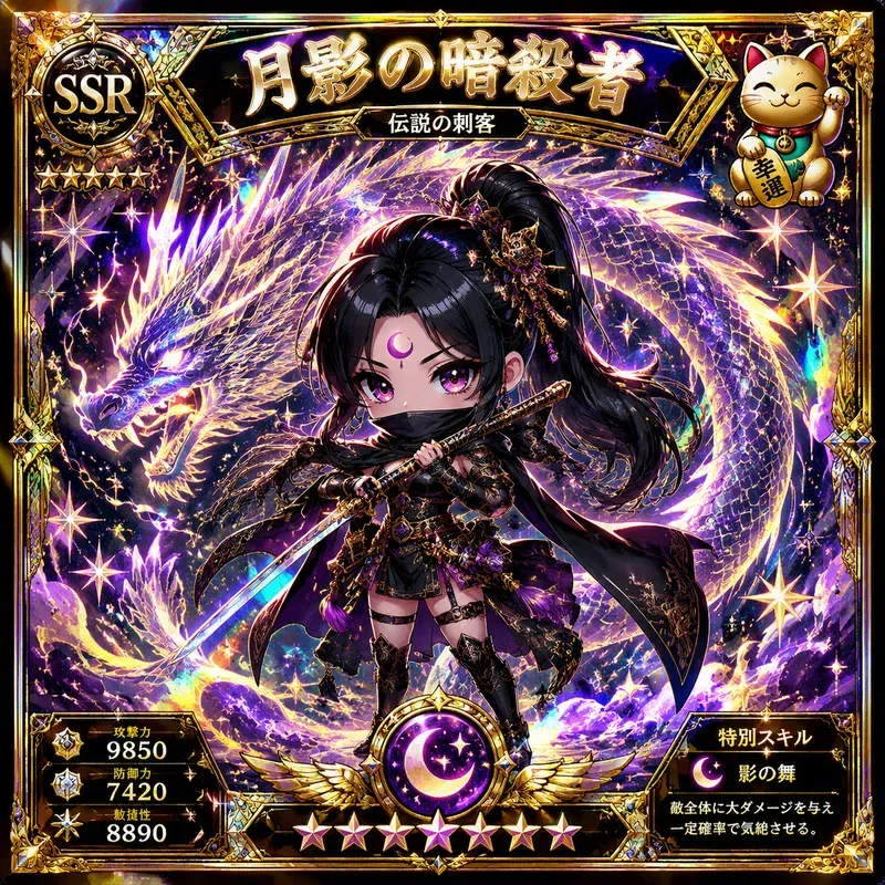 Luxury Chibi Holographic Card Art
