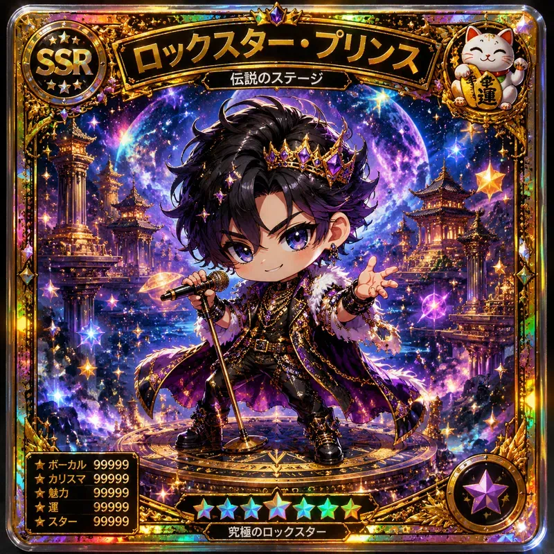 Luxury Chibi Holographic Card Art