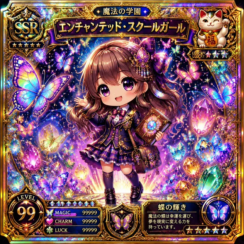 Luxury Chibi Holographic Card Art