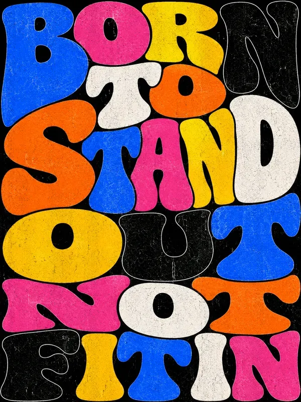 Retro Chunky Lettering Quote Designs