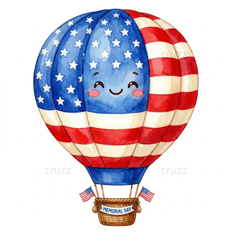 Cute Kawaii Memorial Day Clipart