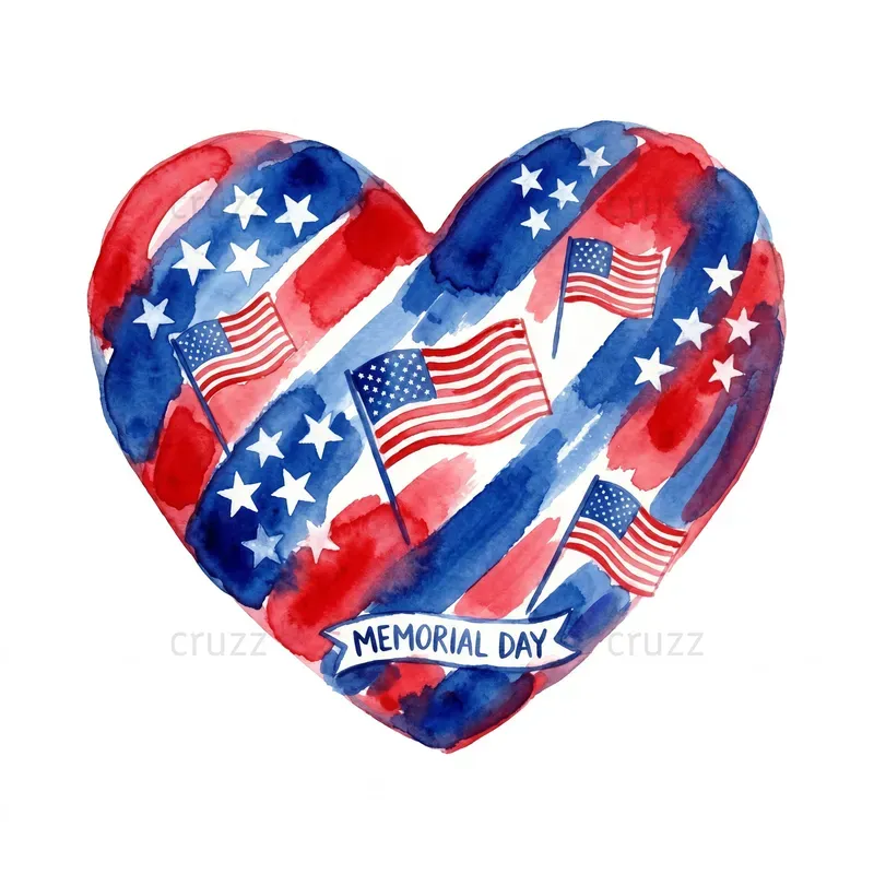 Cute Kawaii Memorial Day Clipart