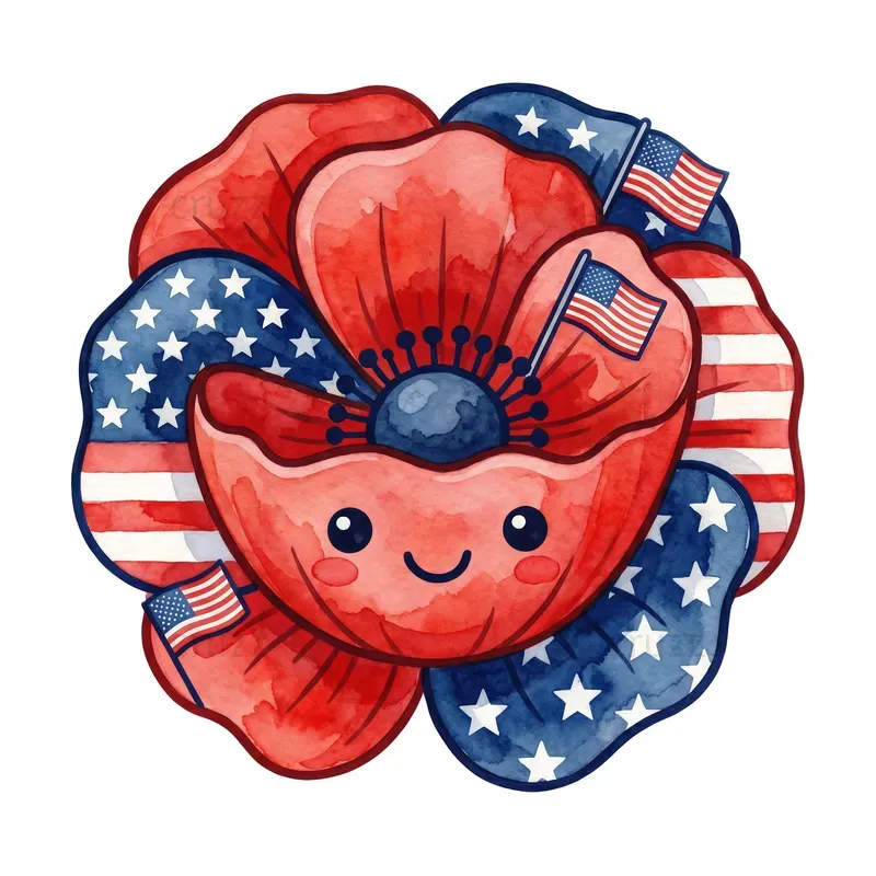 Cute Kawaii Memorial Day Clipart
