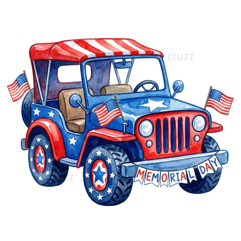 Cute Kawaii Memorial Day Clipart