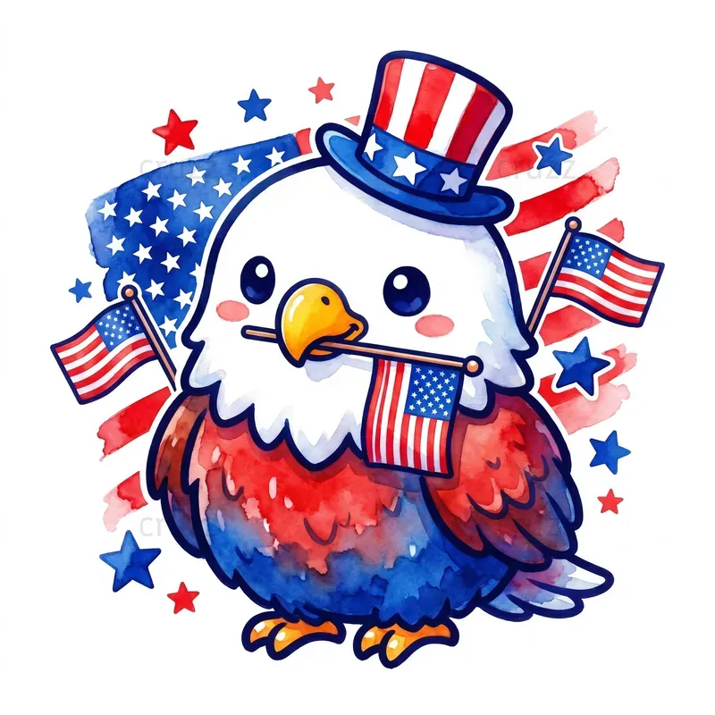 Cute Kawaii Memorial Day Clipart