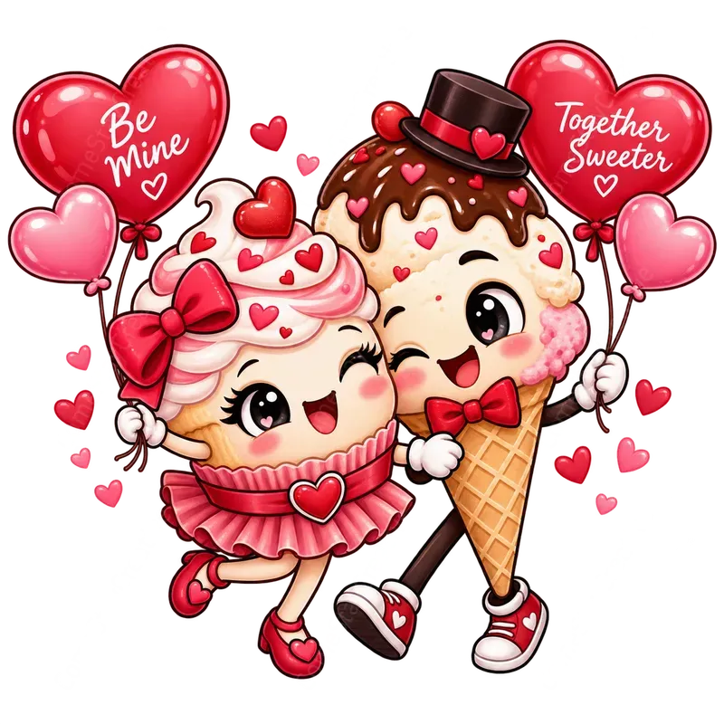 Cute Valentine Food Couple Cliparts