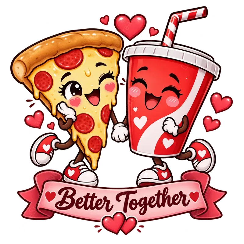 Cute Valentine Food Couple Cliparts