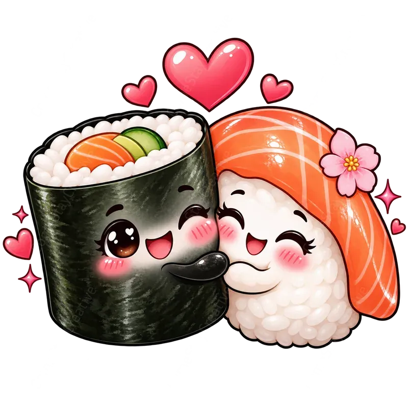Cute Valentine Food Couple Cliparts