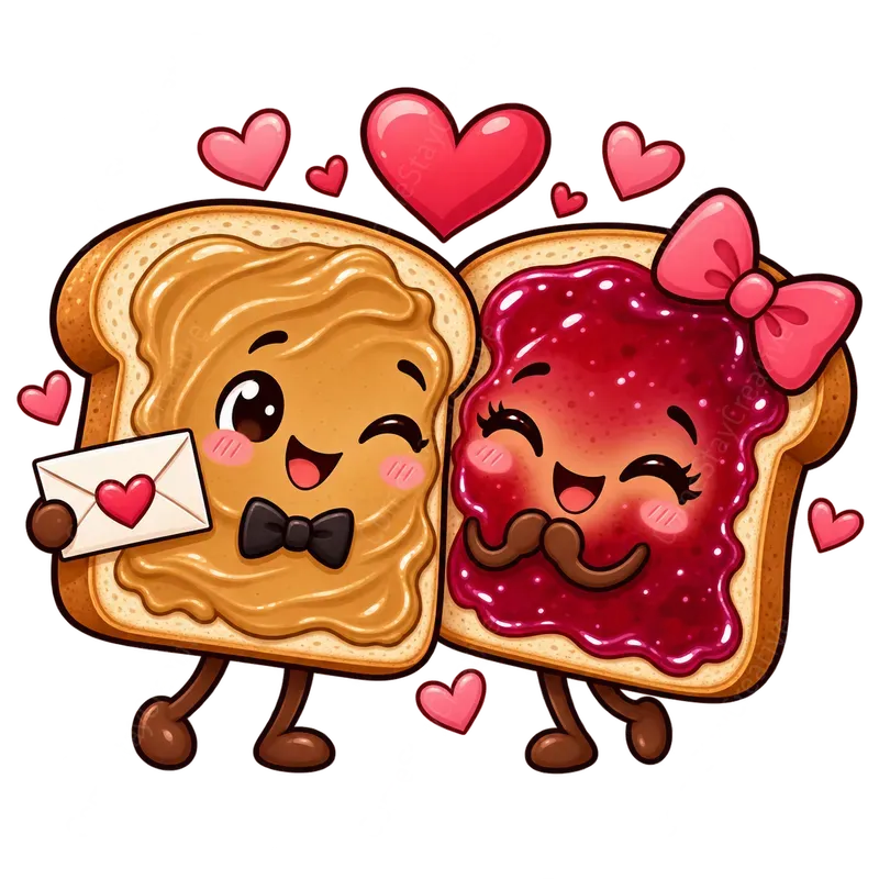 Cute Valentine Food Couple Cliparts
