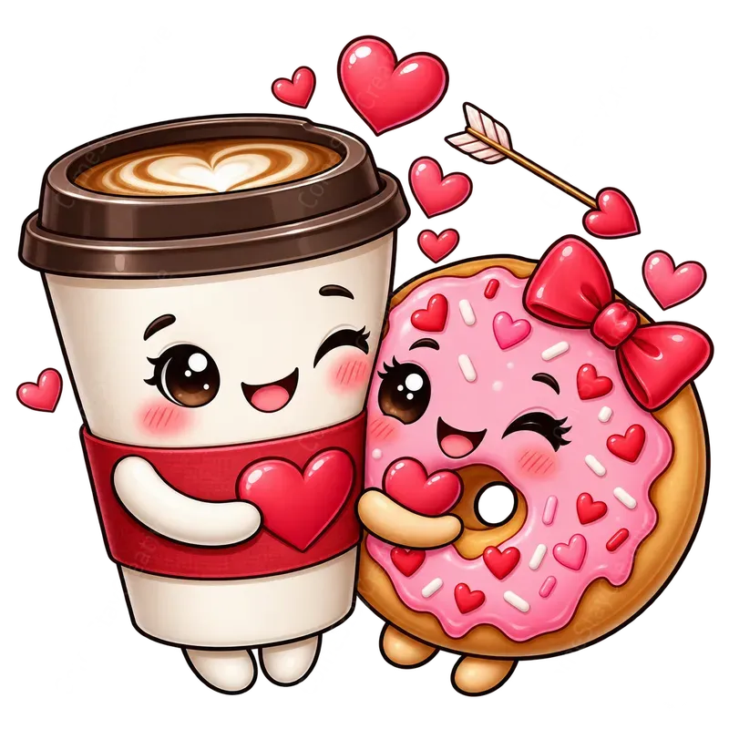 Cute Valentine Food Couple Cliparts