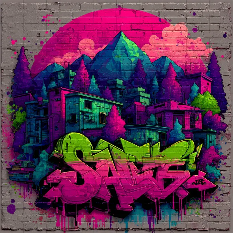 Graffiti Spray Neon Street Pop Art