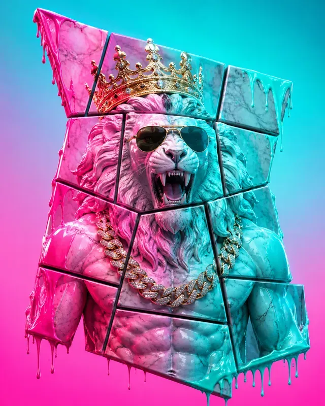 Vaporwave Fragmented Marble Statues