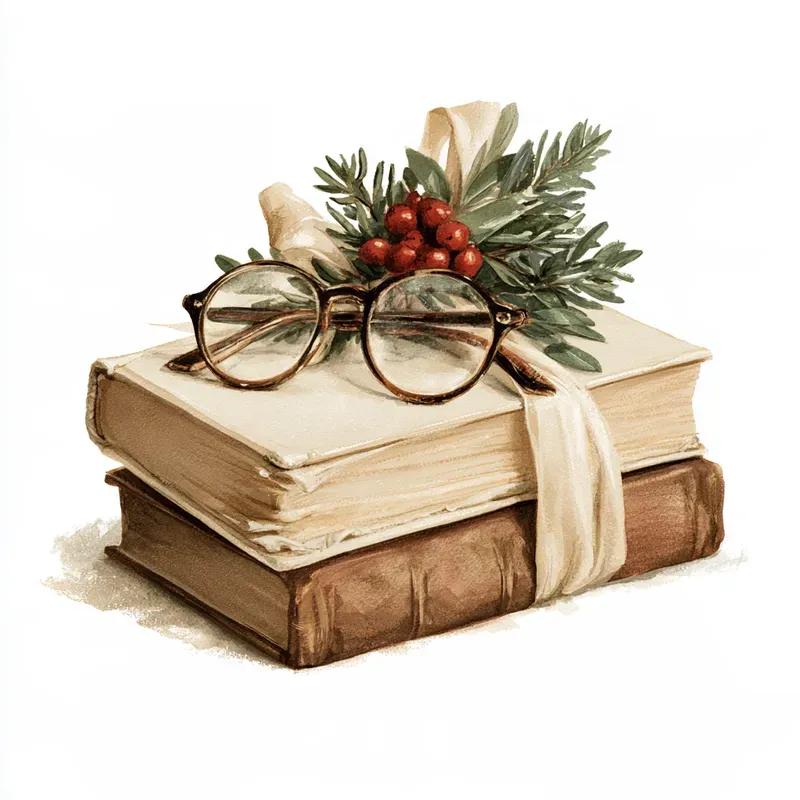 Christmas Book Lover Ornament Cliparts