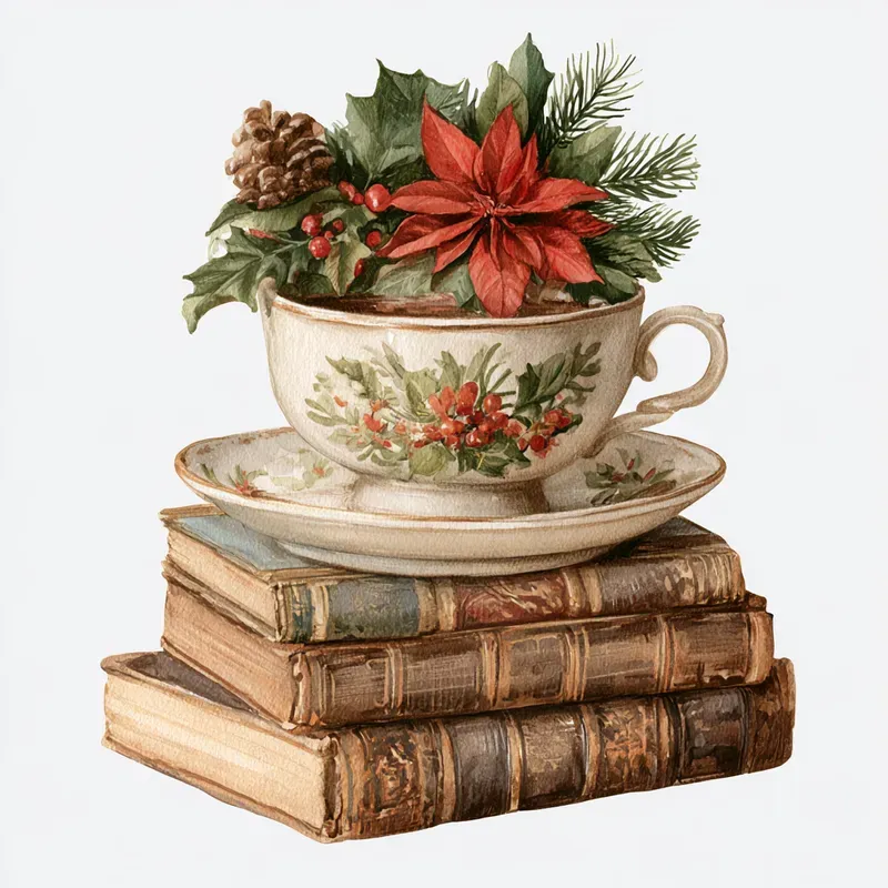 Christmas Book Lover Ornament Cliparts