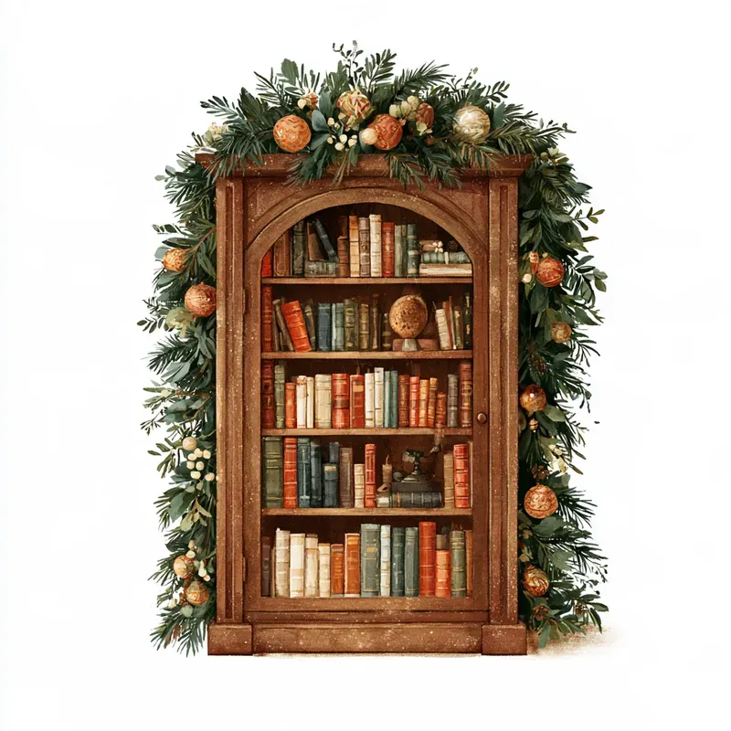 Christmas Book Lover Ornament Cliparts
