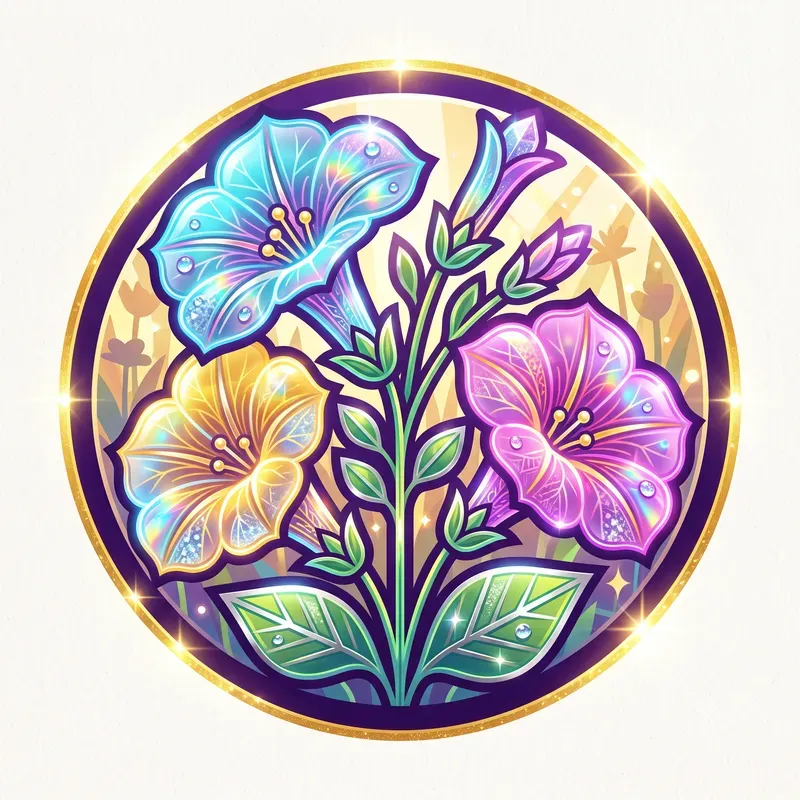 Neon Crystal Summer Flora Emblems
