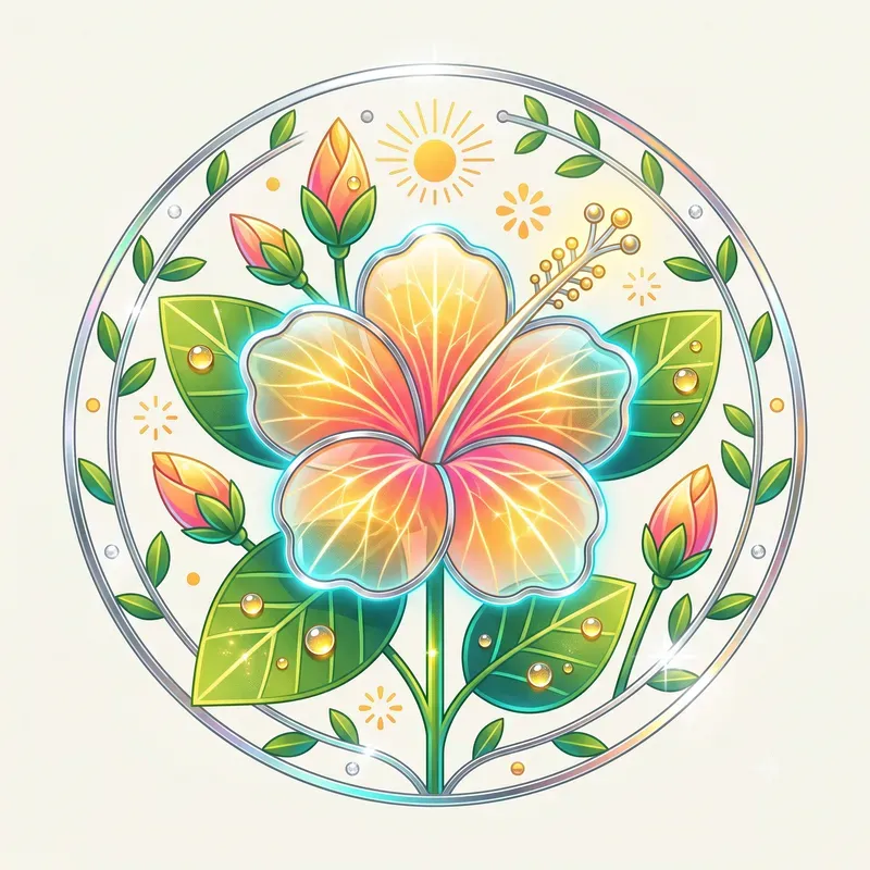 Neon Crystal Summer Flora Emblems