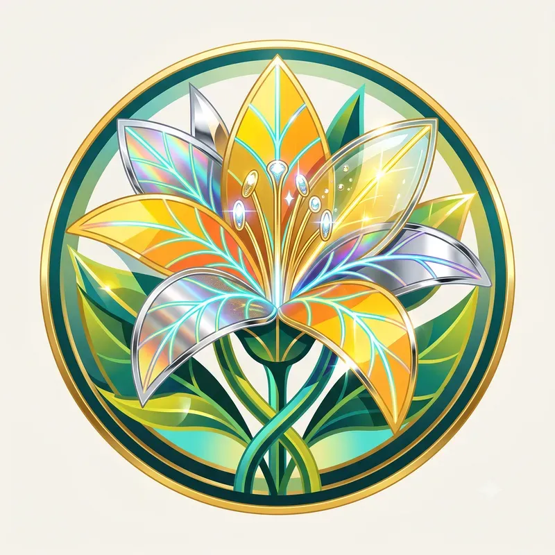 Neon Crystal Summer Flora Emblems