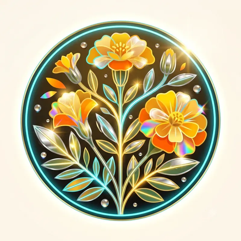 Neon Crystal Summer Flora Emblems