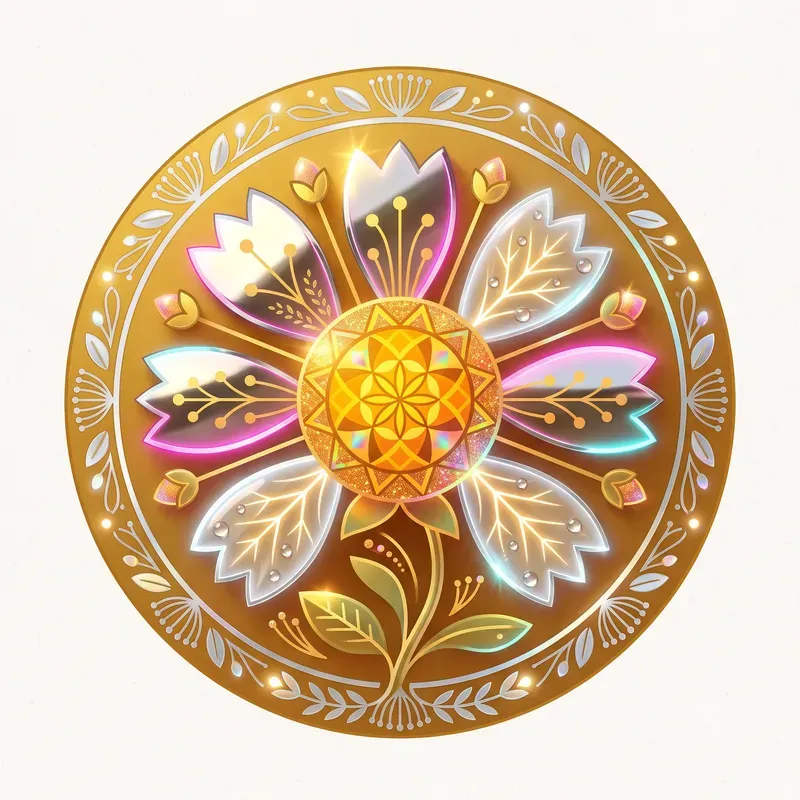 Neon Crystal Summer Flora Emblems