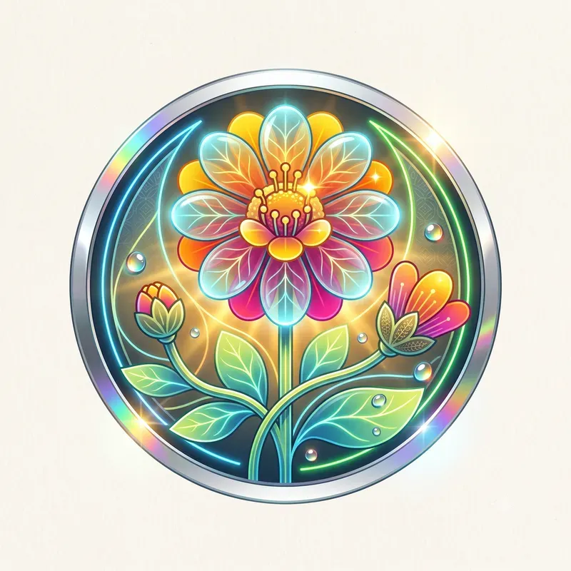 Neon Crystal Summer Flora Emblems
